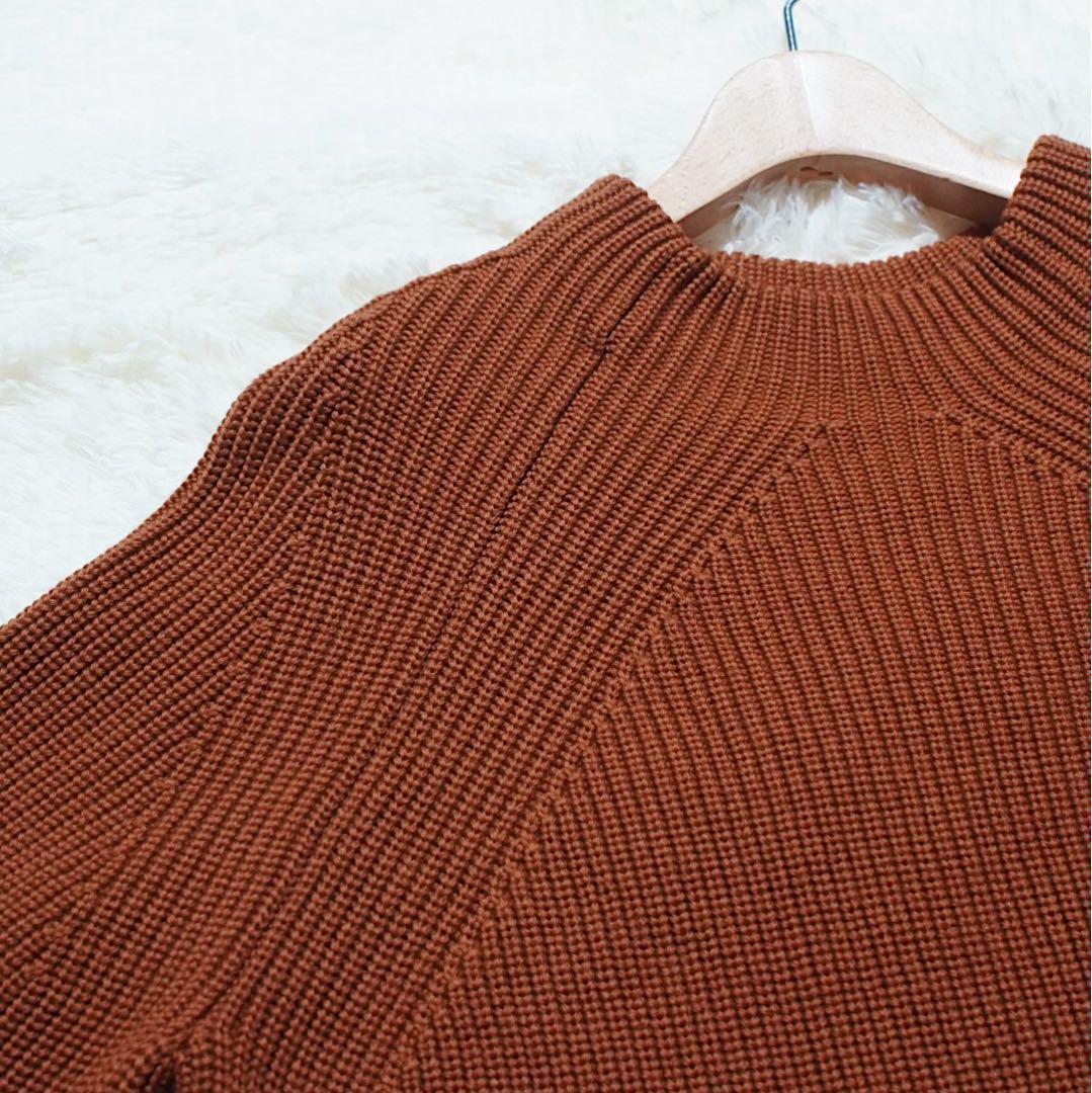 大きいサイズ《BATONER》ボトルネックニット(2)ラグラン ブラウン 極美品