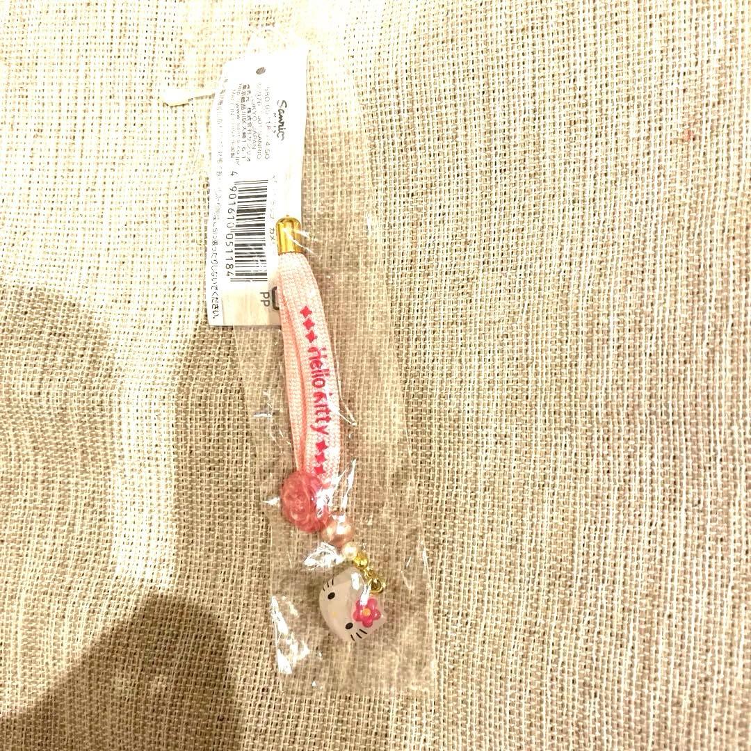 レトロ‼️ハローキティ カメリアローズストラップ ピンク