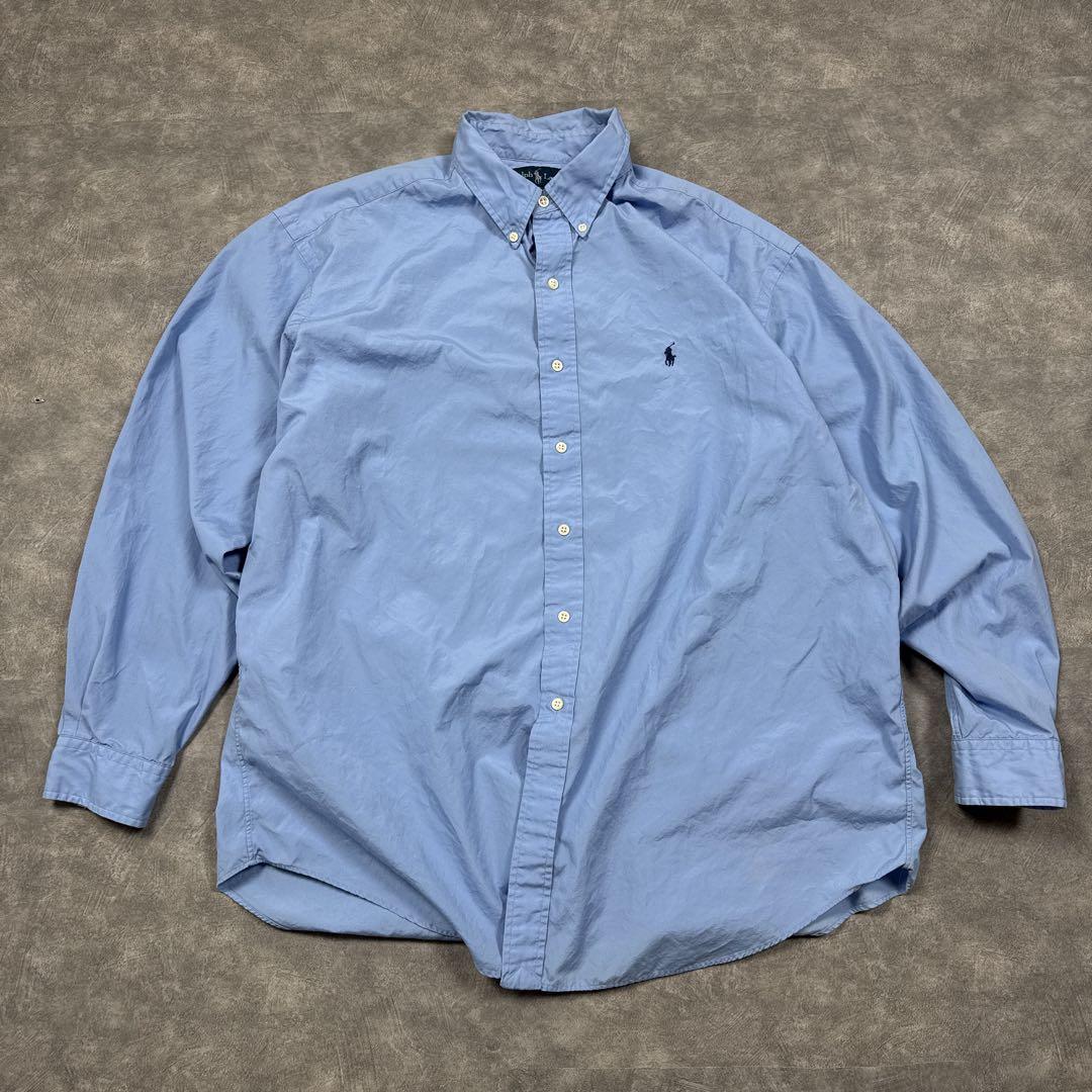 ヴィンテージ90s ポロラルフローレン BLAKE ブルー XL ポニー刺繍