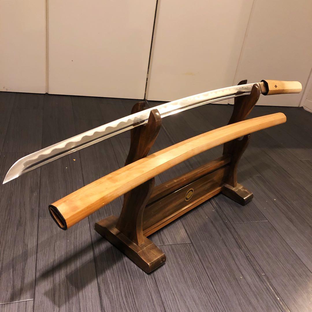 最高級模造刀 濃州関工　白鞘 太刀　樋入り刀身　居合刀 太刀　重みあり