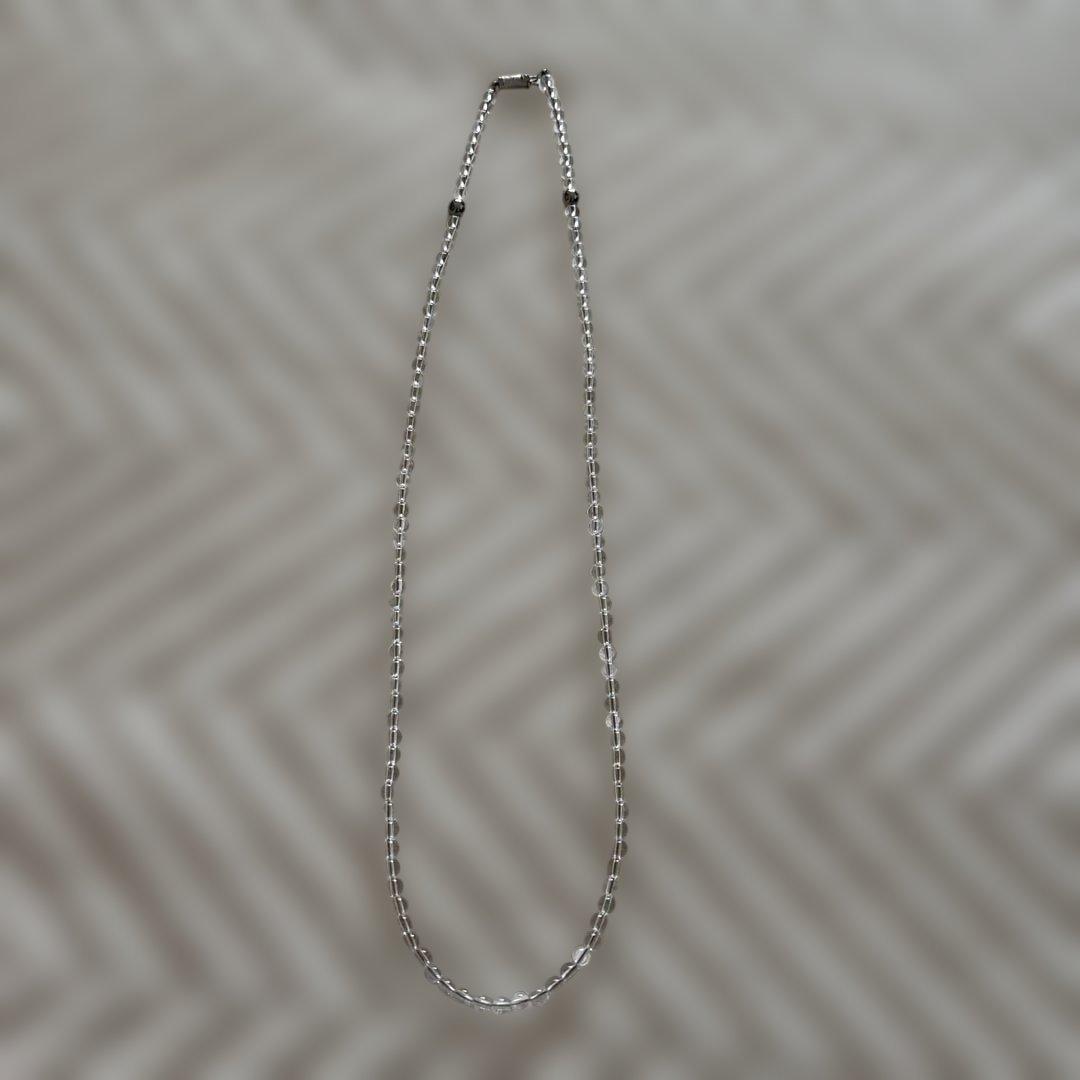 クリアビーズ と水晶ネックレス