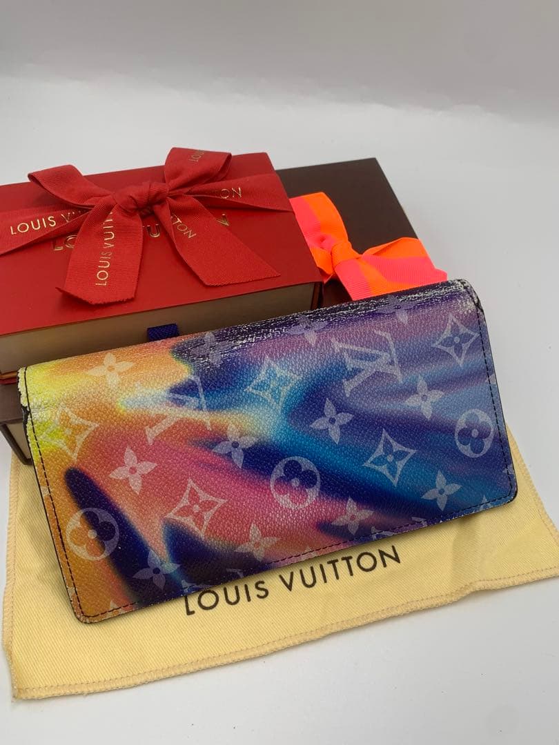 希少 RFID ルイヴィトン ポルトフォイユ ブラザ サンセット 長財布 P55