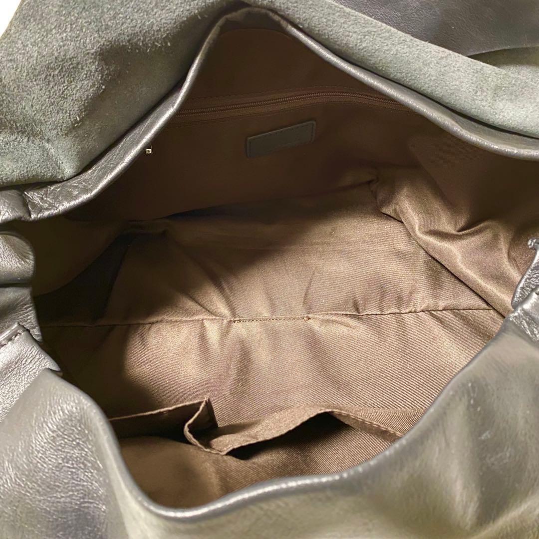 Hoaw フラップボストンバッグ トートバッグ レザー 大容量 黒