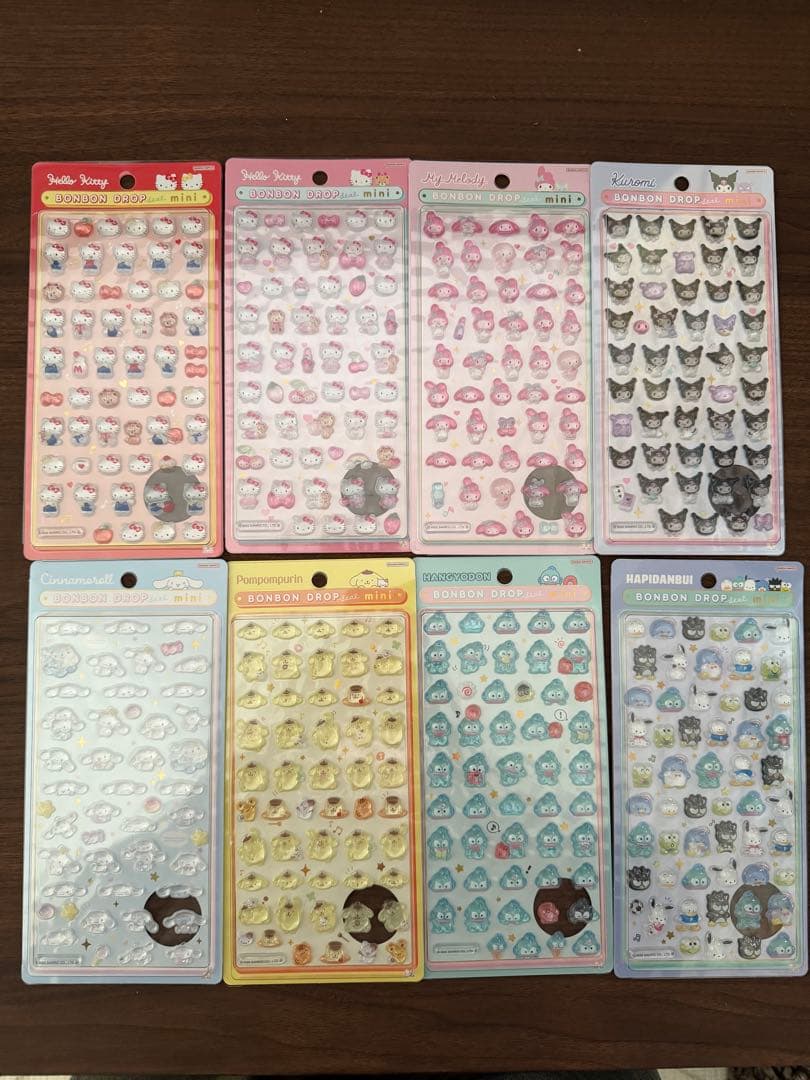 【正規品】ボンボンドロップシール　サンリオミニ 8枚セット サンスター文具 正規品 ボンボンドロップシール mini サンリオ シール