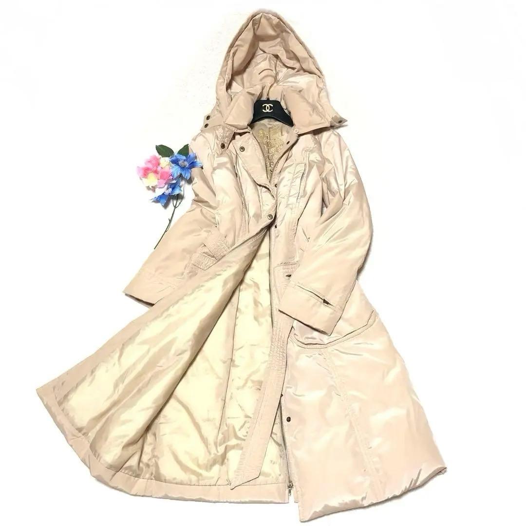 極美品　イブルース　ダウンコート　ベルテッドコート　ロング丈　ベージュ　42