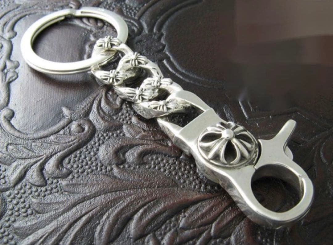 クロスリンク キーチェーン シルバー925 フローラル フレア キーホルダー