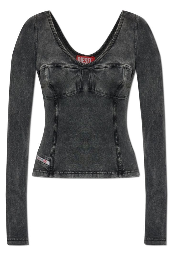 diesel t-elin デニム トップス ウィメンズ プルオーバー グレー