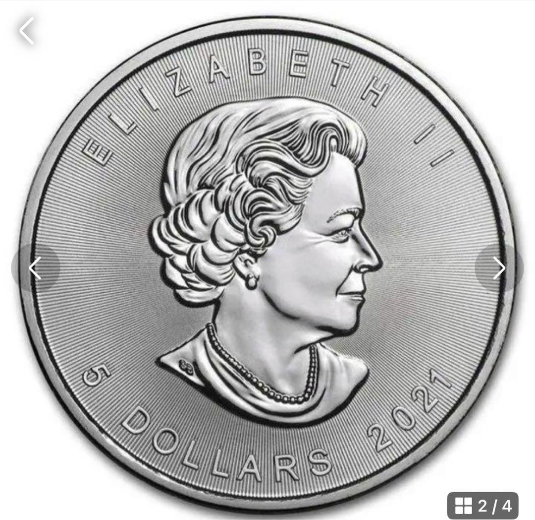 【メイプルリーフ銀貨1オンス2021年】 クリアケース入り1枚【新品未使用】