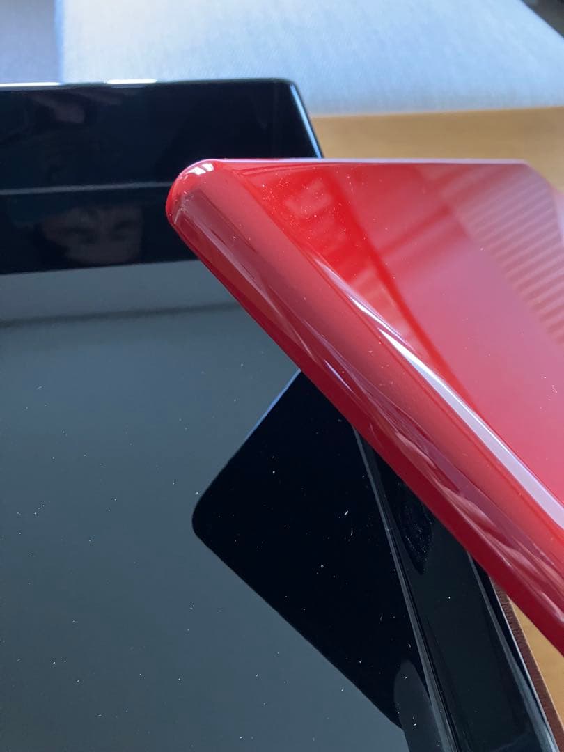 大幅お値下げ 高岡漆器 赤い漆器 文箱 花のデザイン（青貝）