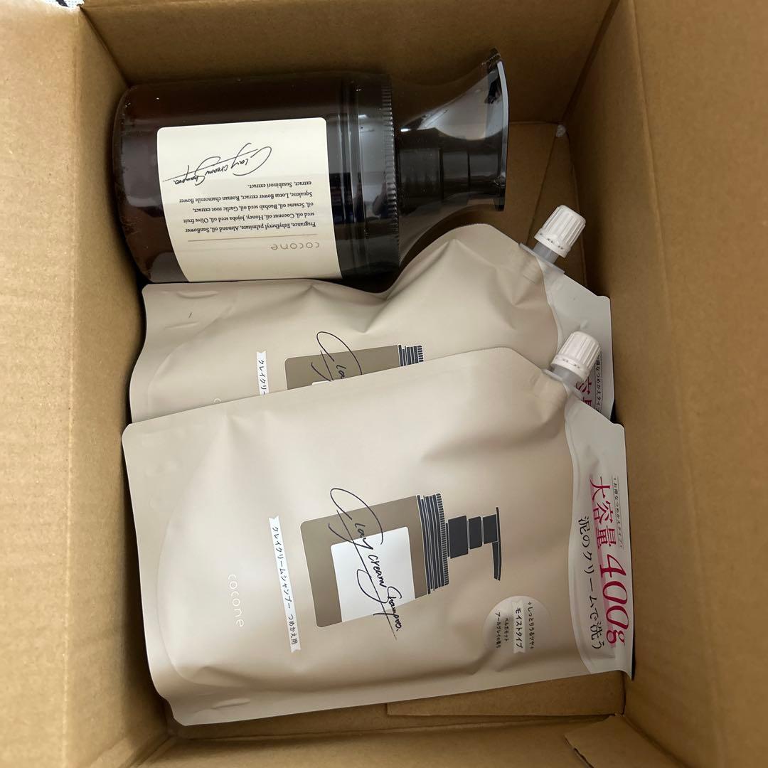 cocone クレイクリームシャンプー 本体と詰め替え400g2個セット