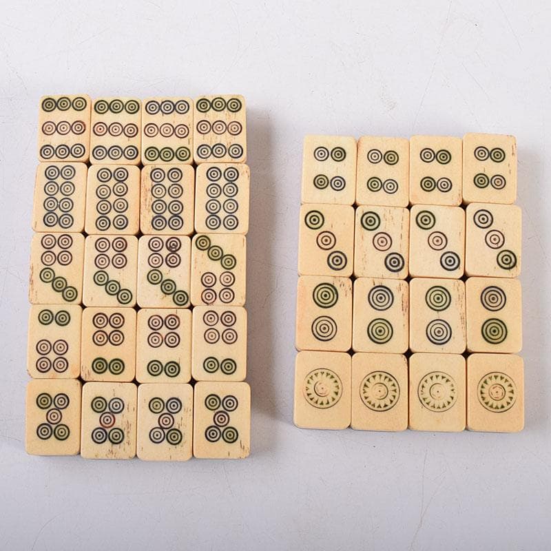 中国 竹嵌 骨牌 背竹牌 麻雀牌 木箱付 V 8014 - メルカリ