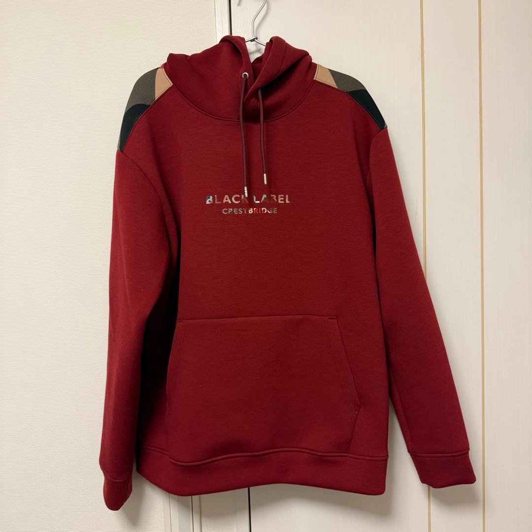 ブラックレーベル クレストブリッジ ショルダーチェックロゴフーディー