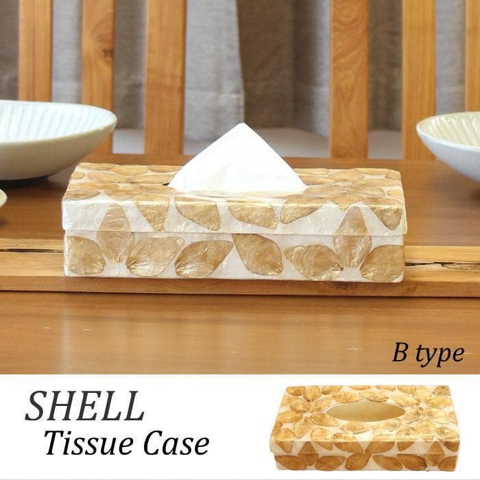 Belieみいページ アジアン雑貨 バリ シェル ティシュ ボックス 貝