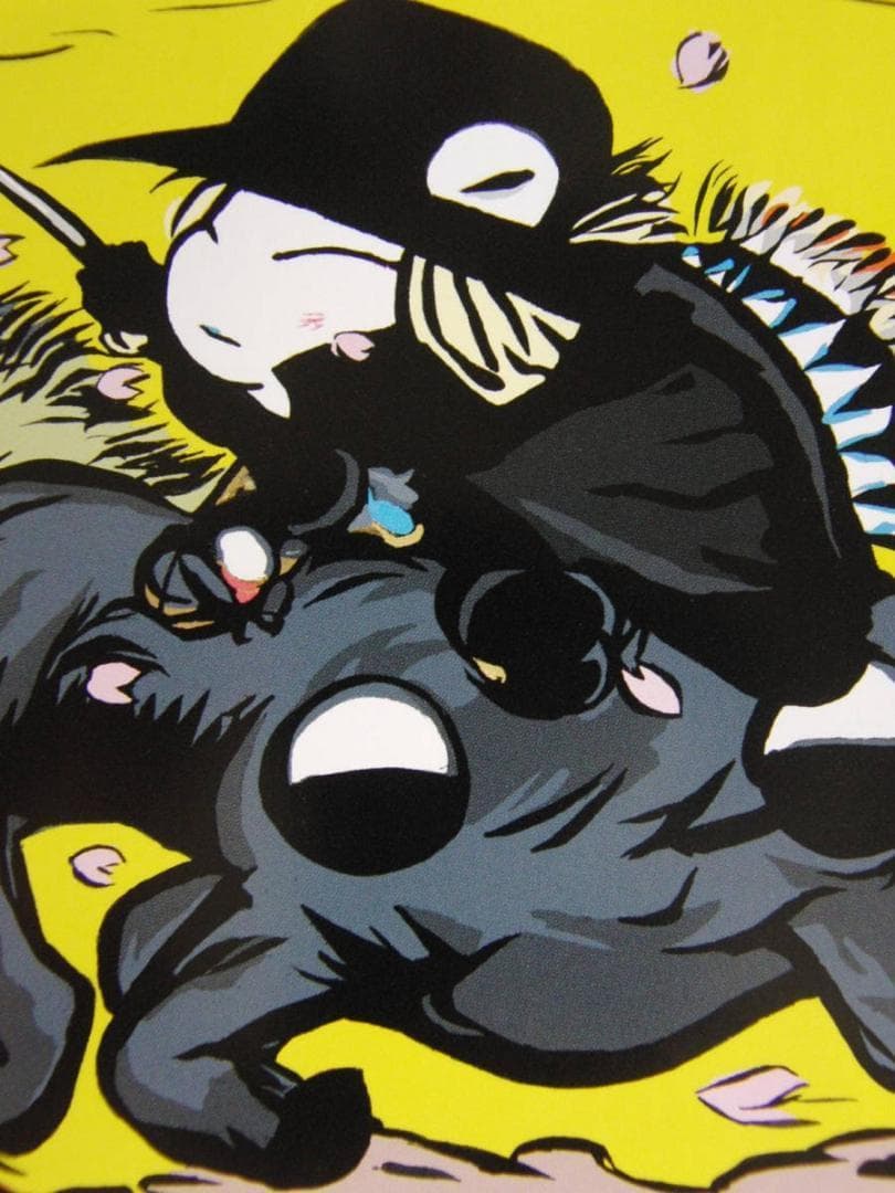 天野喜孝、【とつげき】、希少な額装用画集より、新品額装付、状態良好