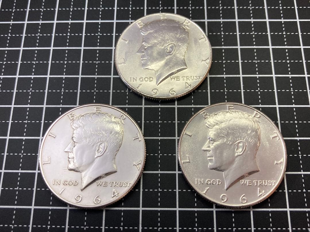 【アメリカ】ケネディハーフダラー銀貨3枚組(1964年) アメリカ 1964年 ケネディ ハーフダラー 本物 銀貨 50セント｜Yahoo