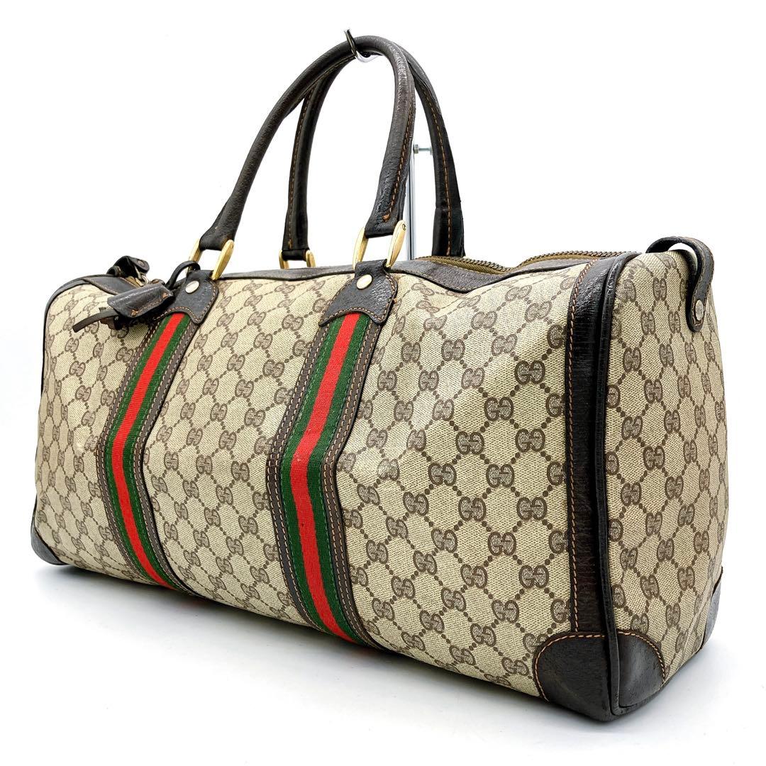 GUCCI】ボストンバッグ シェリーライン GGスプリーム ブラウン - メルカリ