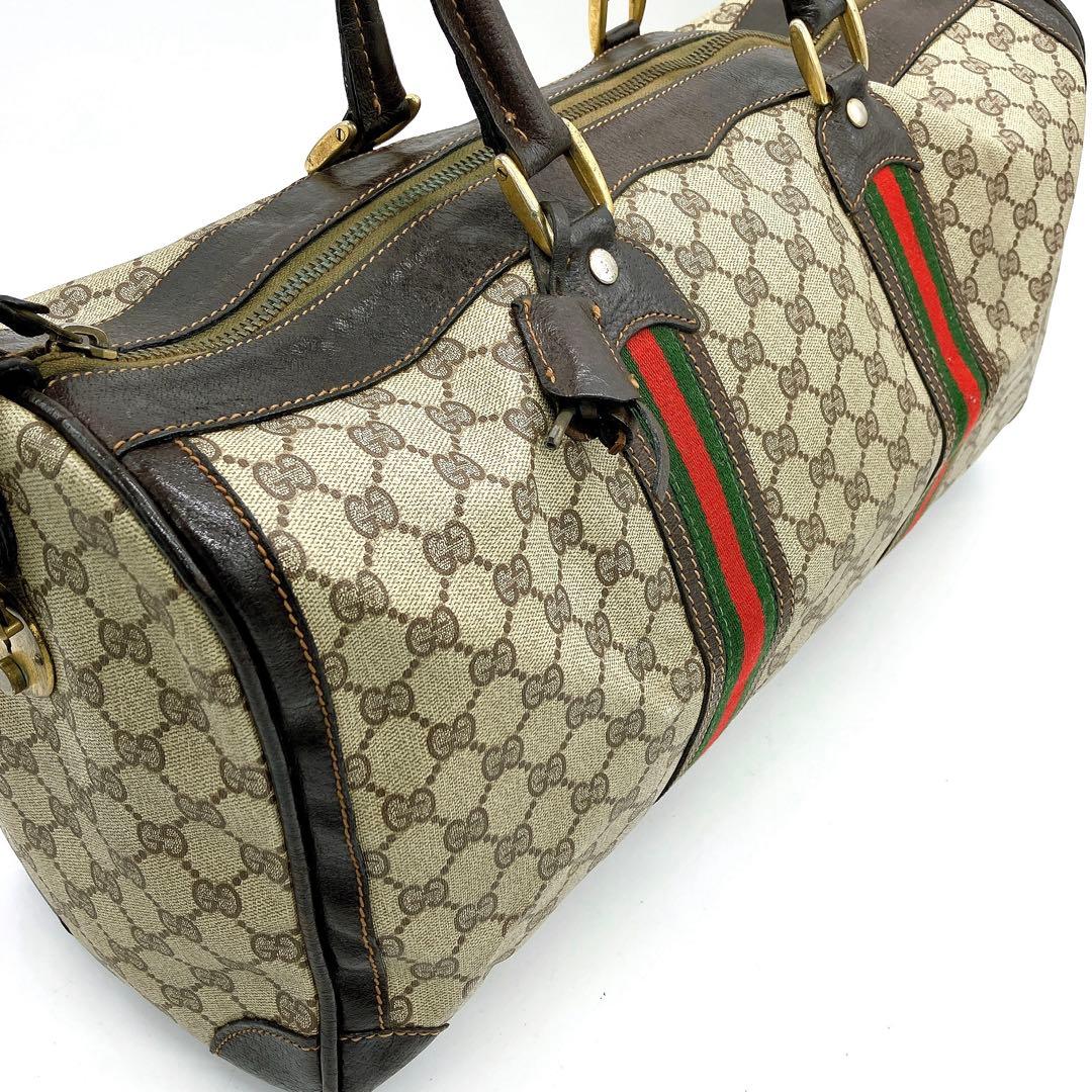GUCCI】ボストンバッグ シェリーライン GGスプリーム ブラウン - メルカリ