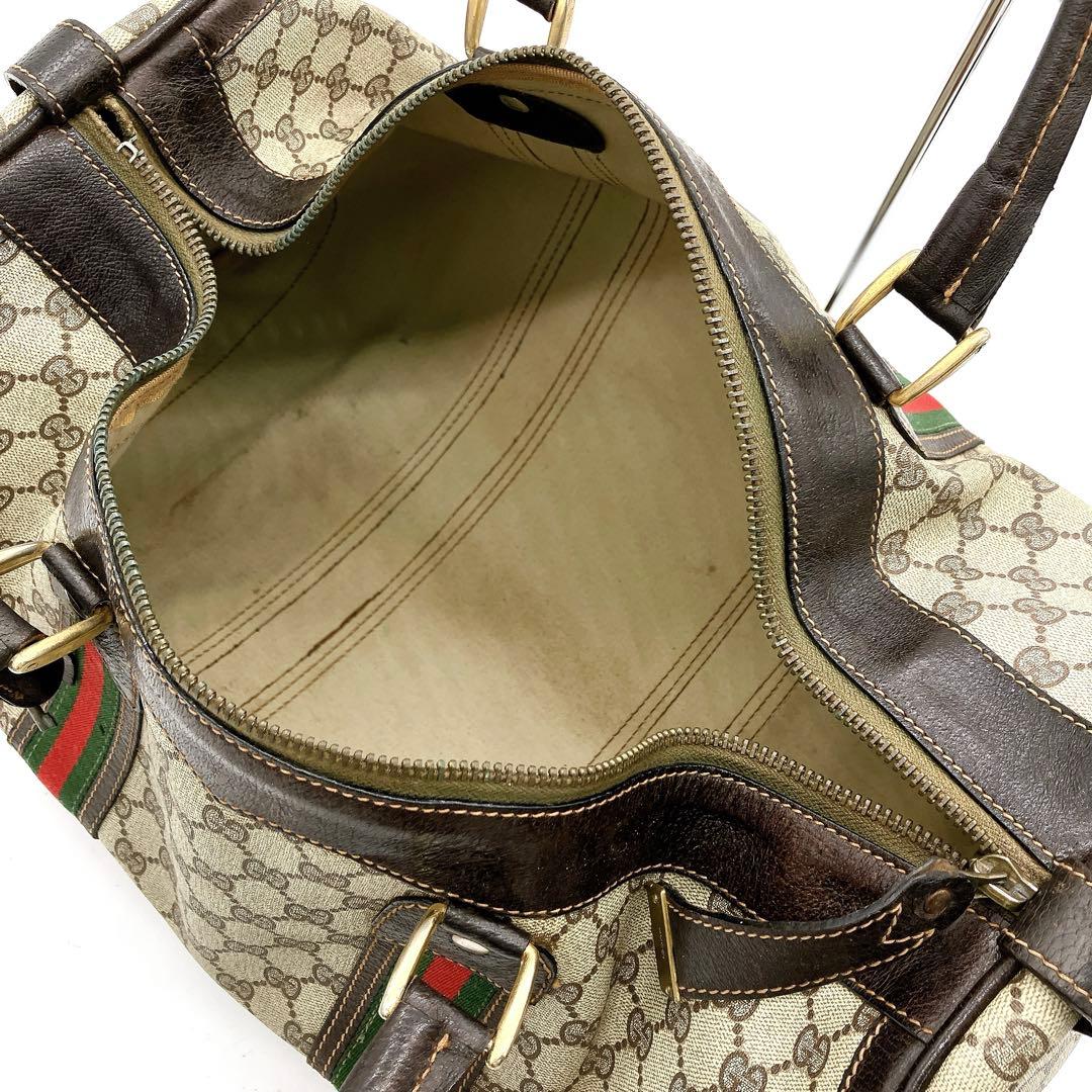 GUCCI】ボストンバッグ シェリーライン GGスプリーム ブラウン - メルカリ