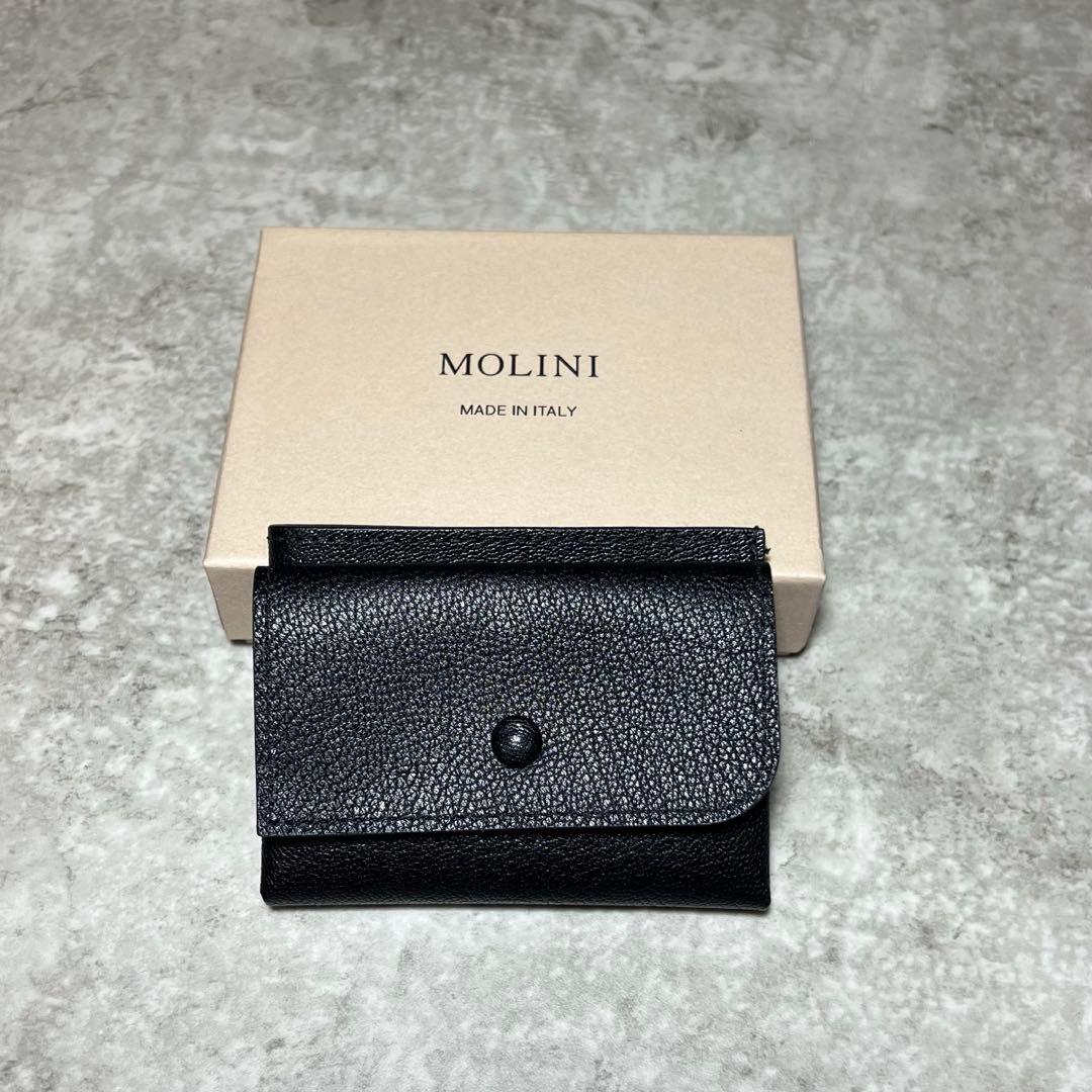 【新品】MOLINI レザー コンパクト財布 黒 モリニ 金子綾 イタリア