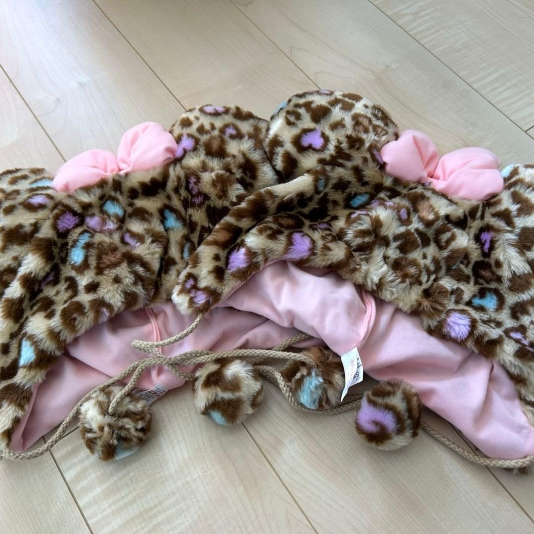 ミニー　ファンキャップ　ヒョウ柄