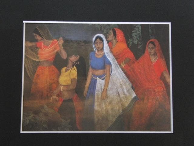 松生歩、【蒼い神に誘い出されて】、希少な大判額装用画集より、美品、日本人画家