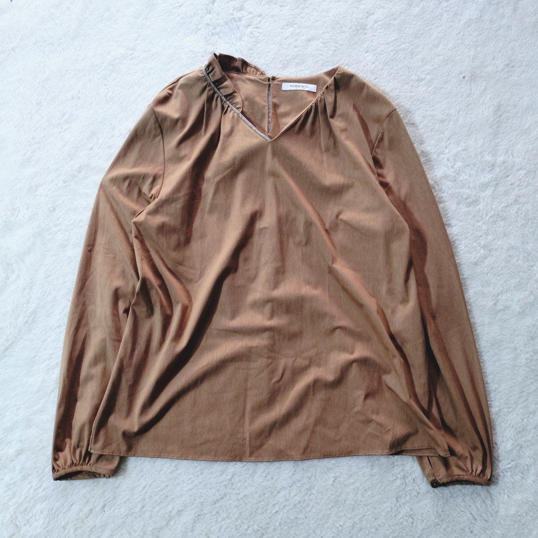 極美品 近年物 MORABITO アシンメトリー ブラウス 38 定価9万円弱