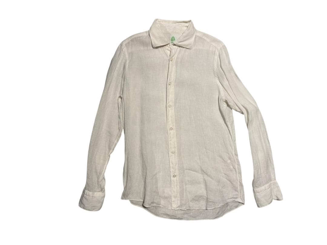 フィナモレ リネンシャツ ホワイト 40 Finamore(フィナモレ)C0032/ZOE リネンソリッドシャツ 正規品