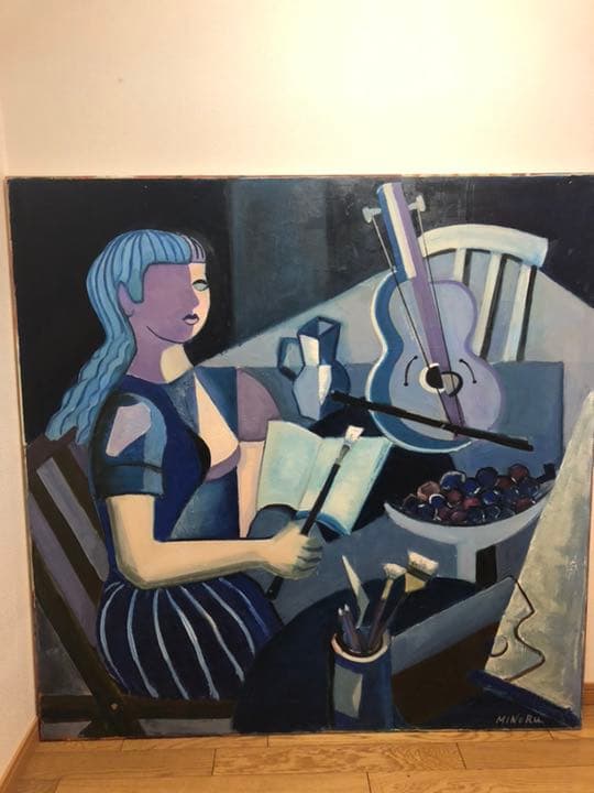 インテリア　絵画 題ー女と静物ー F50号 インテリア 絵画 題ー女と静物ー F50号 インテリア 絵画 題ー女と静物