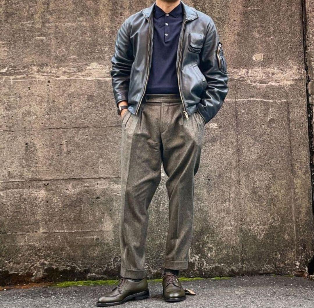 フランス軍 パイロット フライト ジャケット ブラック 52 レザー マルジェラ