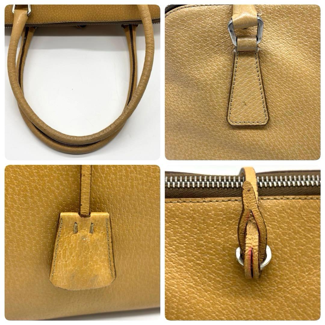 ショッパー付】プラダ ハンドバッグ レザー 南京錠 ラウンドファスナー