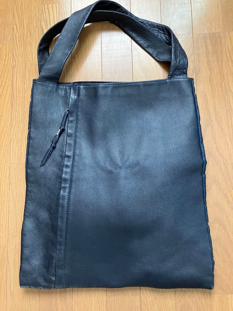 TAZUNE 牛革NAVY レザー ラージTOTE