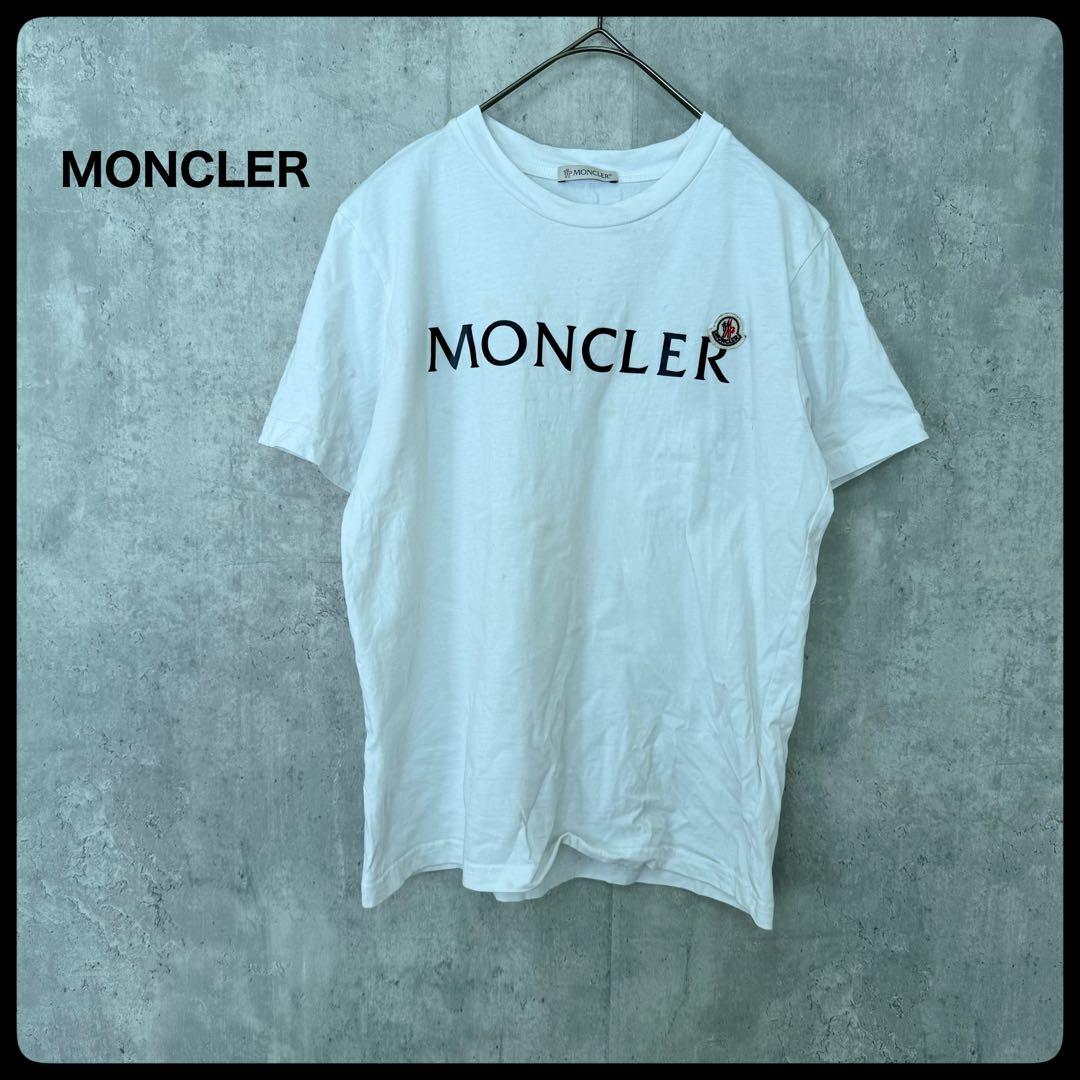 MONCLER モンクレール ホワイト ロゴ Tシャツ サイズ12A - メルカリ