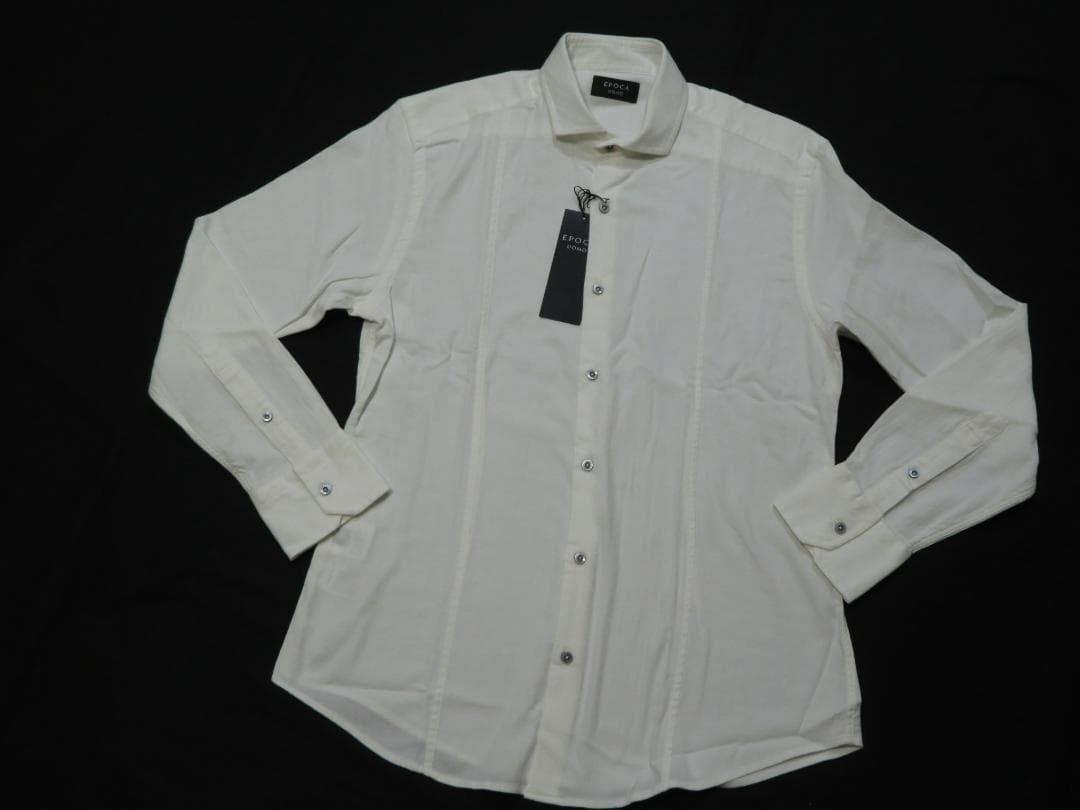 エポカウォモ　高級長袖デザインシャツ　46/Mサイズ　29,700円 　白
