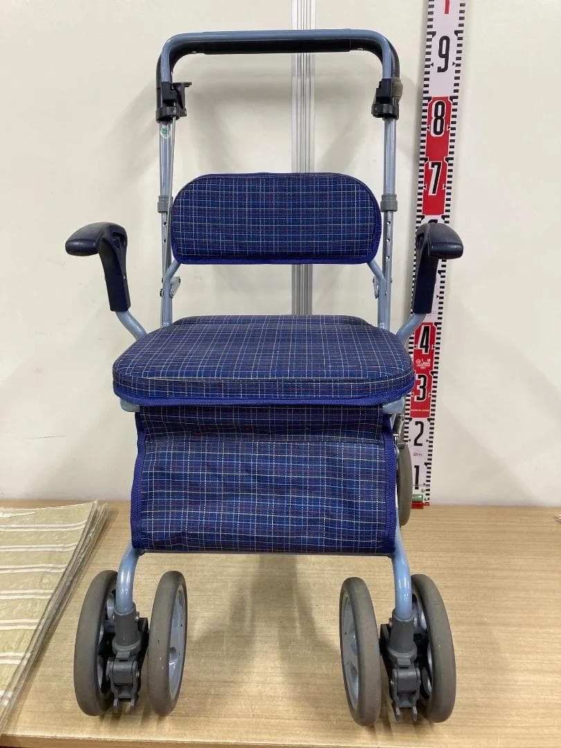 島製作所 シルバーカー ビート　青系チェック柄