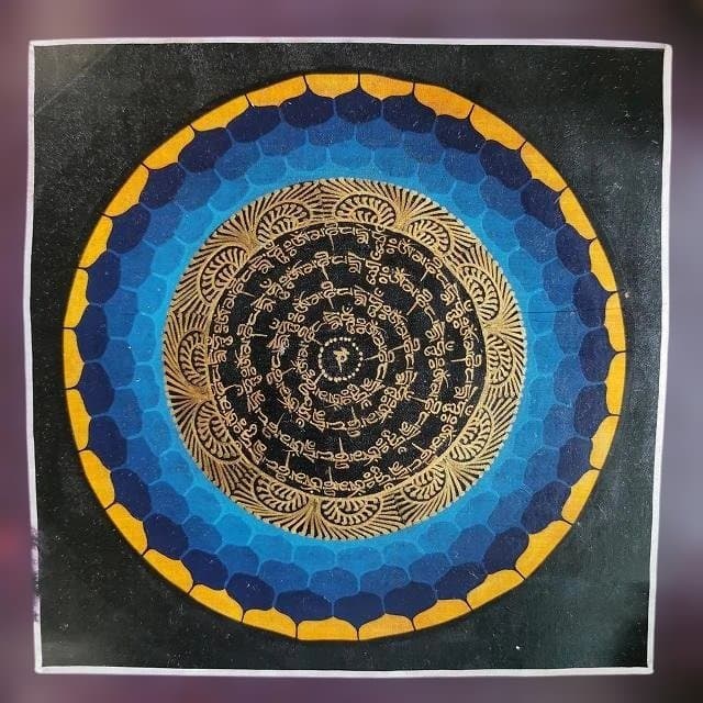 オンマニペメフム マントラ 曼荼羅 参 ： タンカ 仏画 - メルカリ