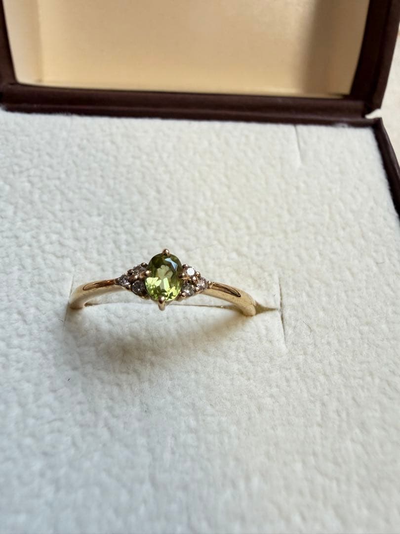 10金 ペリドットリング 11号 ミルフローラ