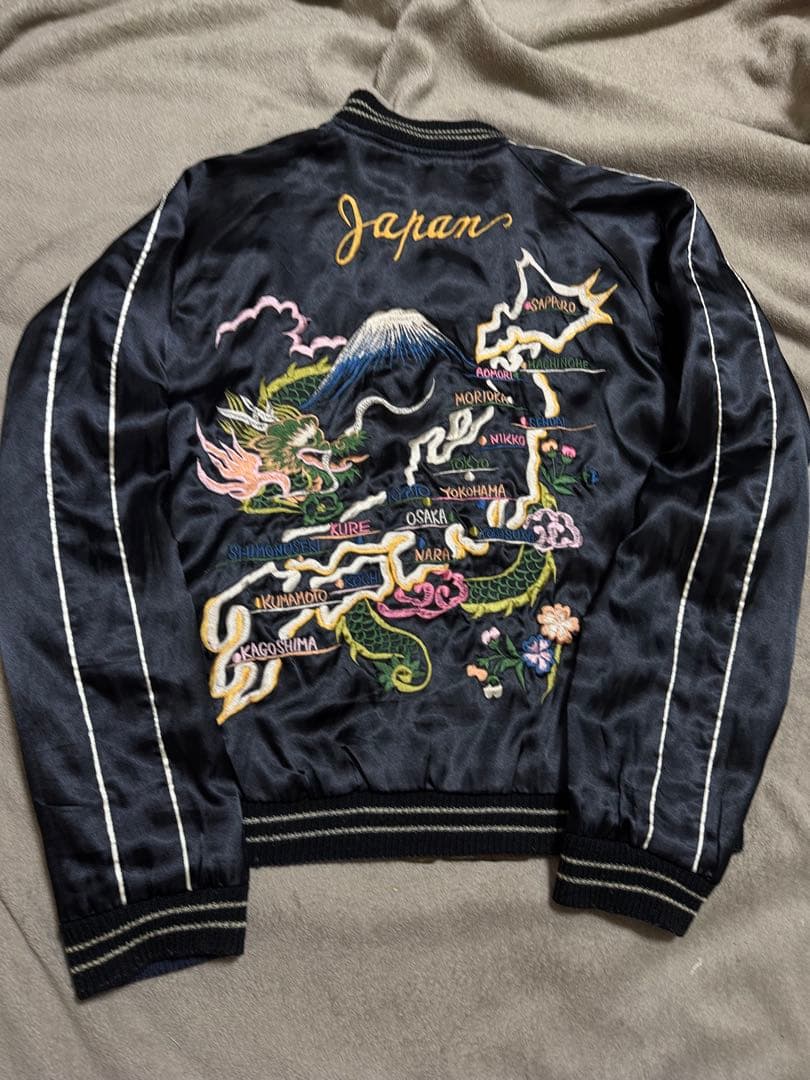 ２面用 テーラー東洋 龍 富士山 地図 日本限定 スカジャン vintage