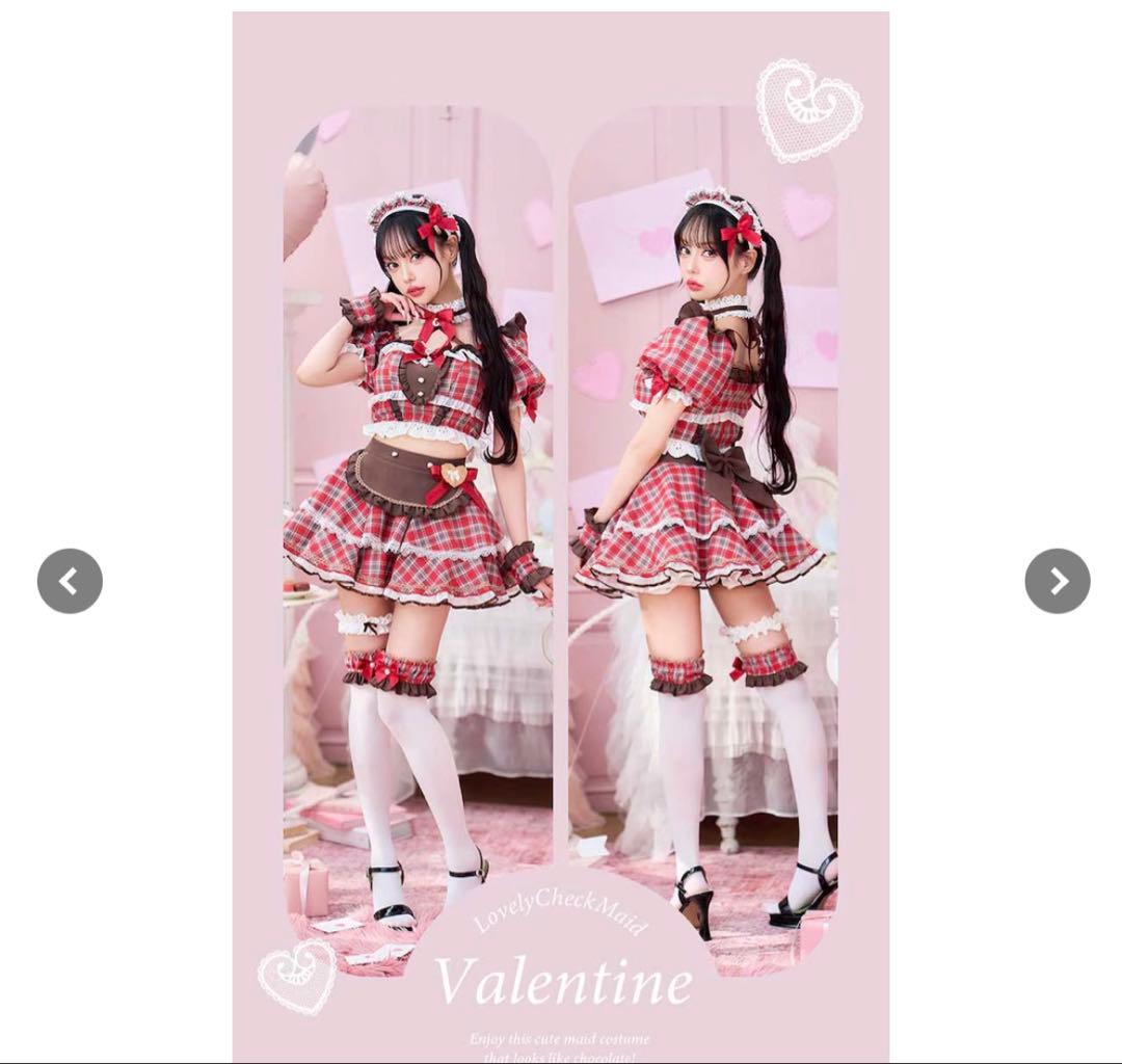 即購入可 チョコラブチェックメイド《バレンタインコスプレ》Malymoon