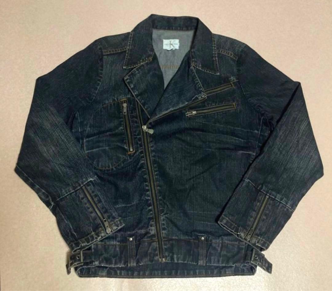 joker 90s カルバンクライン デニム ダブルライダースジャケット