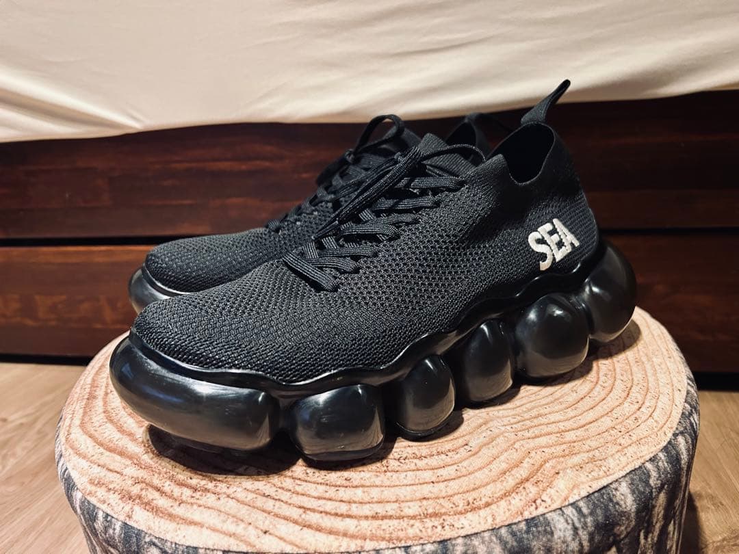 レア WIND AND SEA × grounds JEWELRY スニーカー grounds JEWELRY BLACK/CLEAR （グラウンズ ジュエリー-ブラック