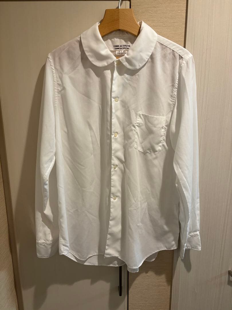 COMME des GARÇONS ホワイトシャツ L丸襟 ポリエステル COMME des GARÇONS HOMME DEUX｜ポリエステルシャツ | UOMO