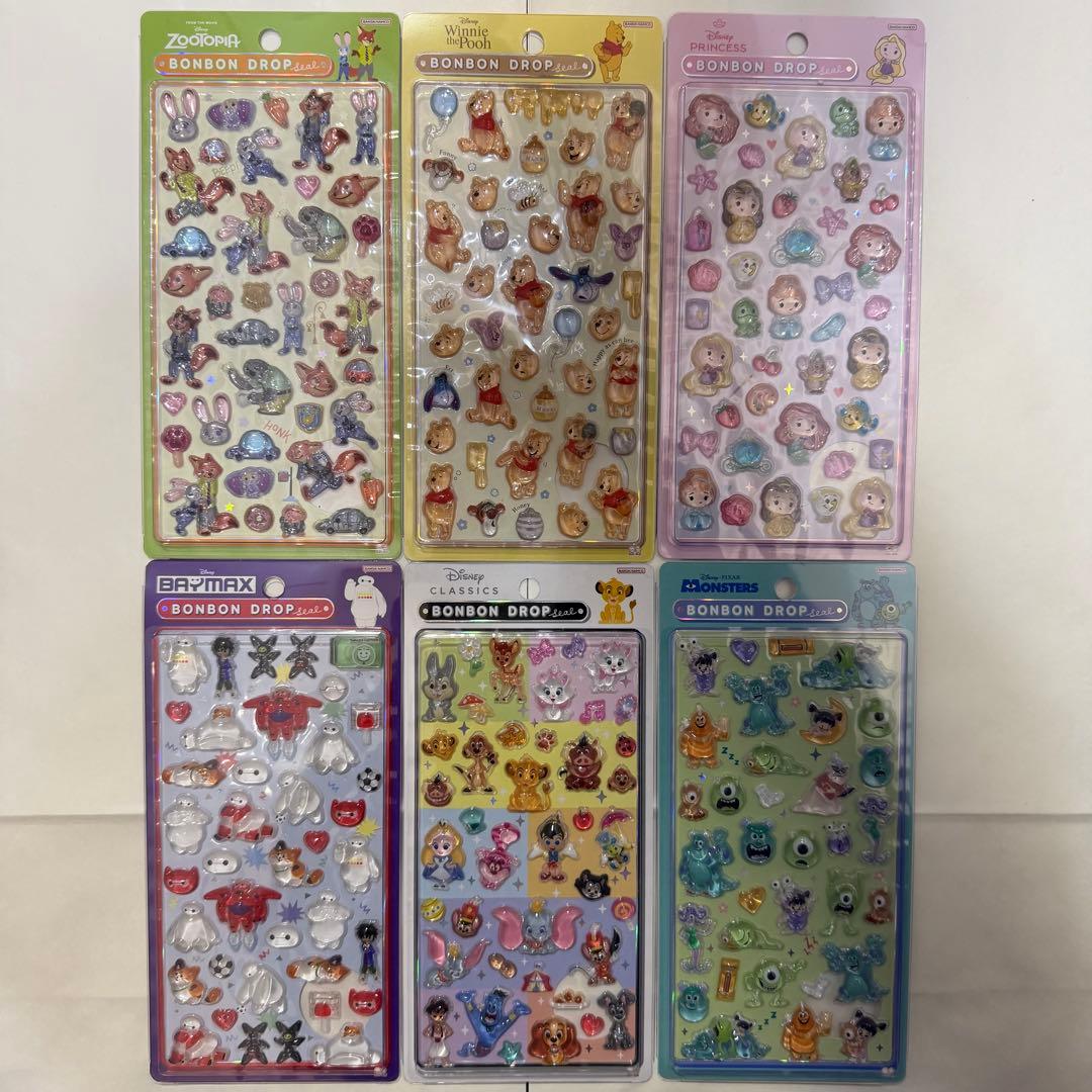 正規品 ディズニー ボンボンドロップシール 6枚セット