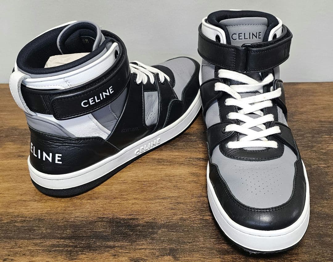 セリーヌ CT-05 ベルクロストラップ付きハイトップスニーカー メンズ