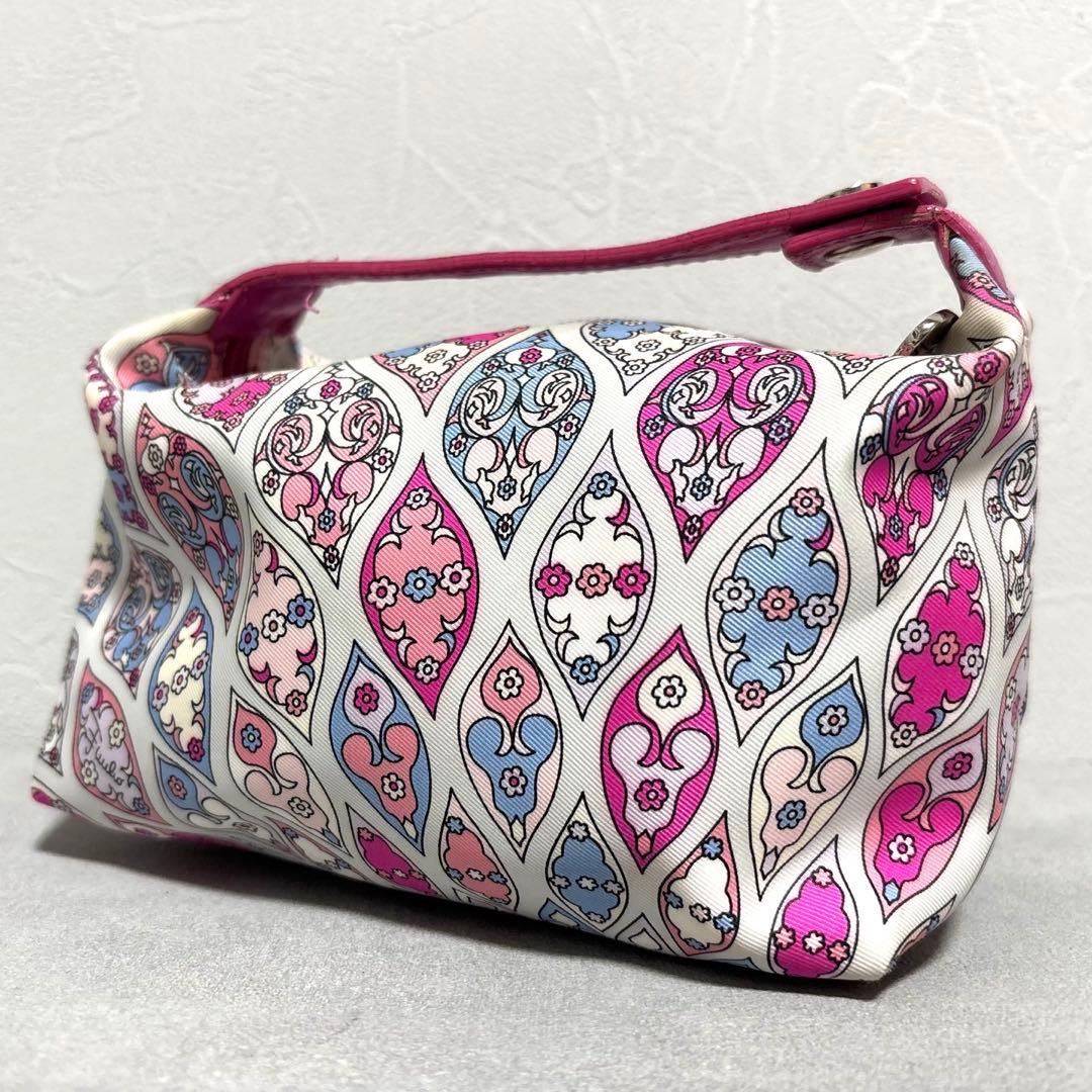 美品✨エミリオプッチ ポーチ ミニハンドバッグ 総柄 ナイロン ピンク