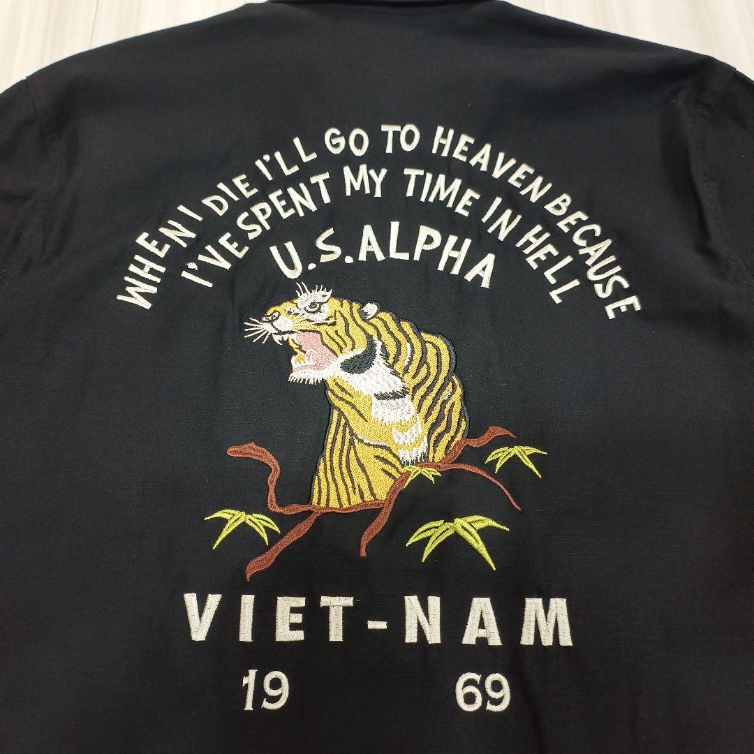 新品・未使用】ALPHA ベトジャン 虎 刺繍 ミリタリー シャツジャケット