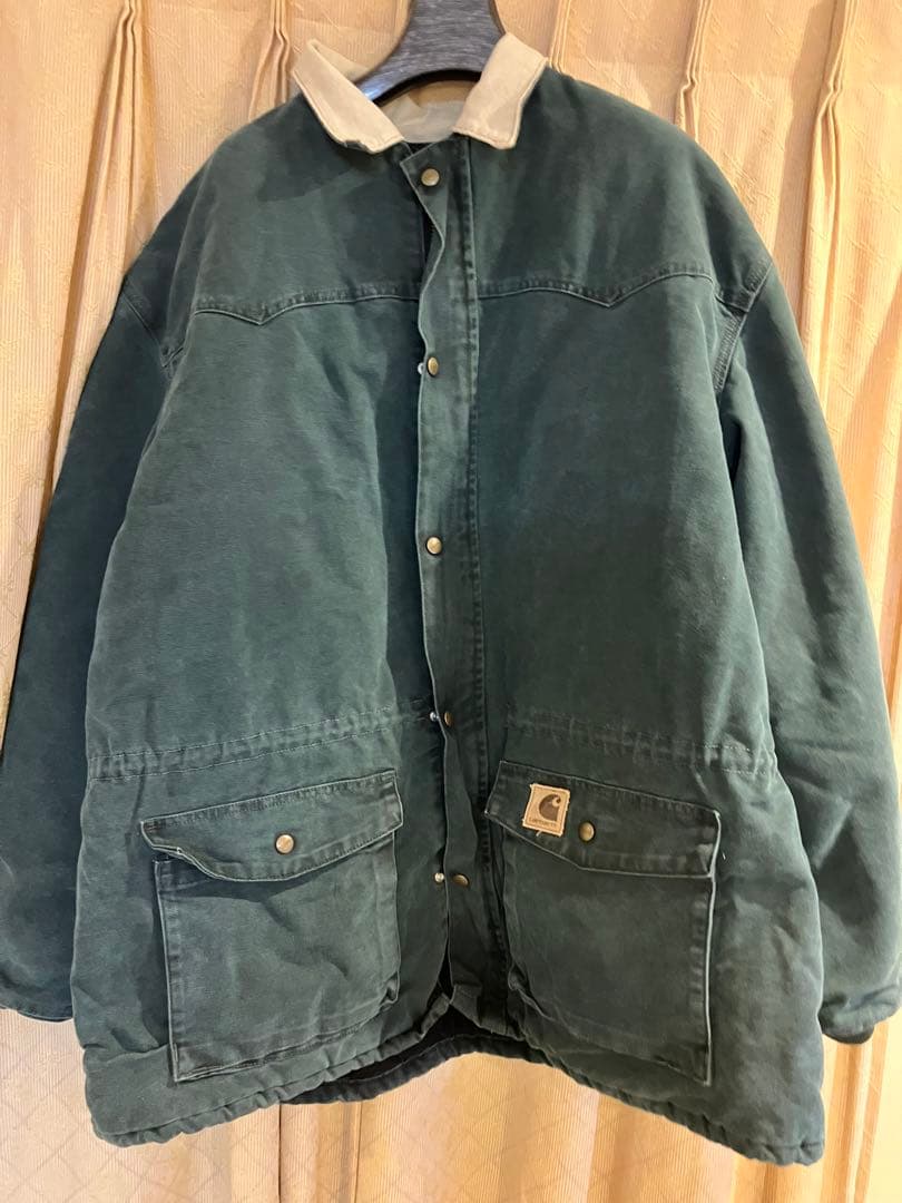 90年代 USA製 Carhartt カーハート ダック ワークジャケット緑