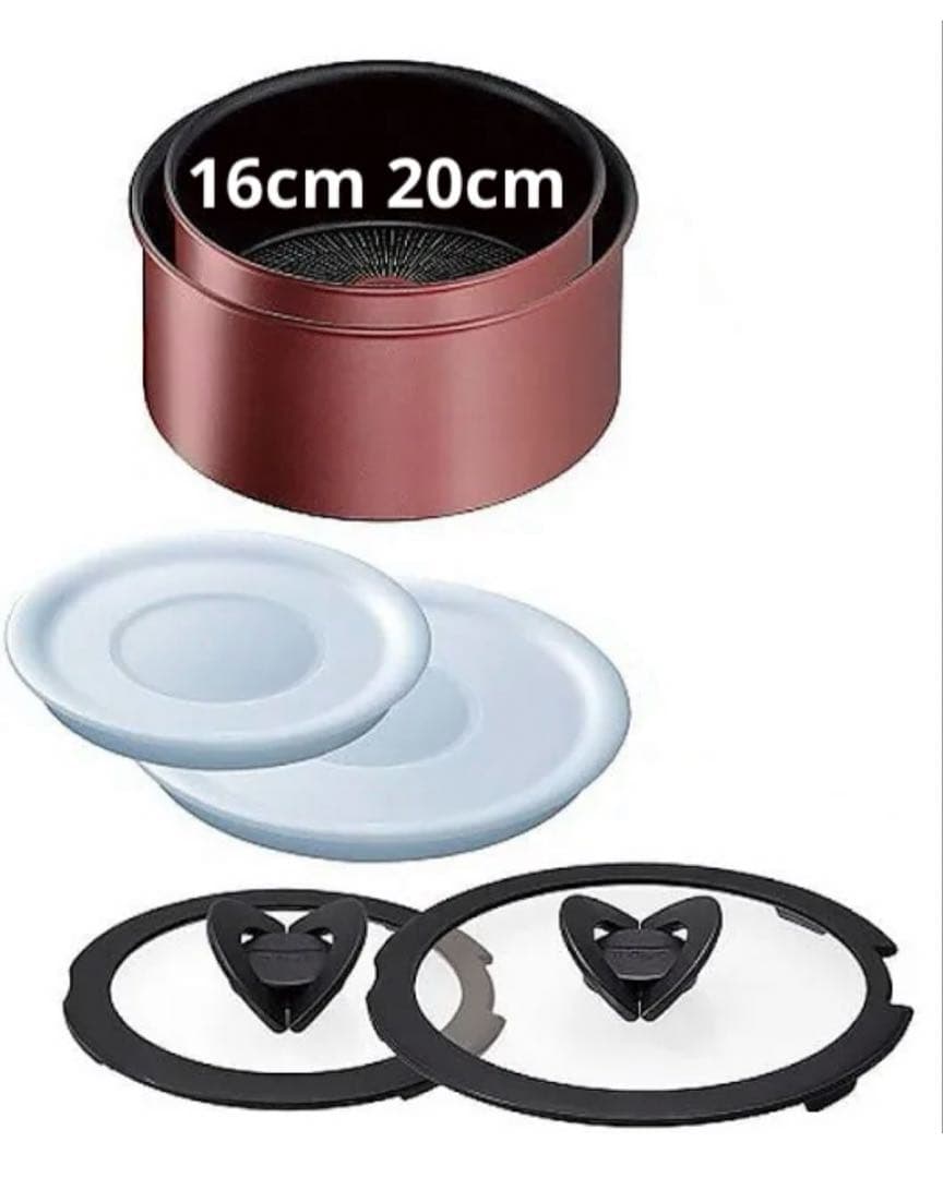 ティファール　ソースパン16cm×3 20cm×6 22cm蓋 ルージュIHガス