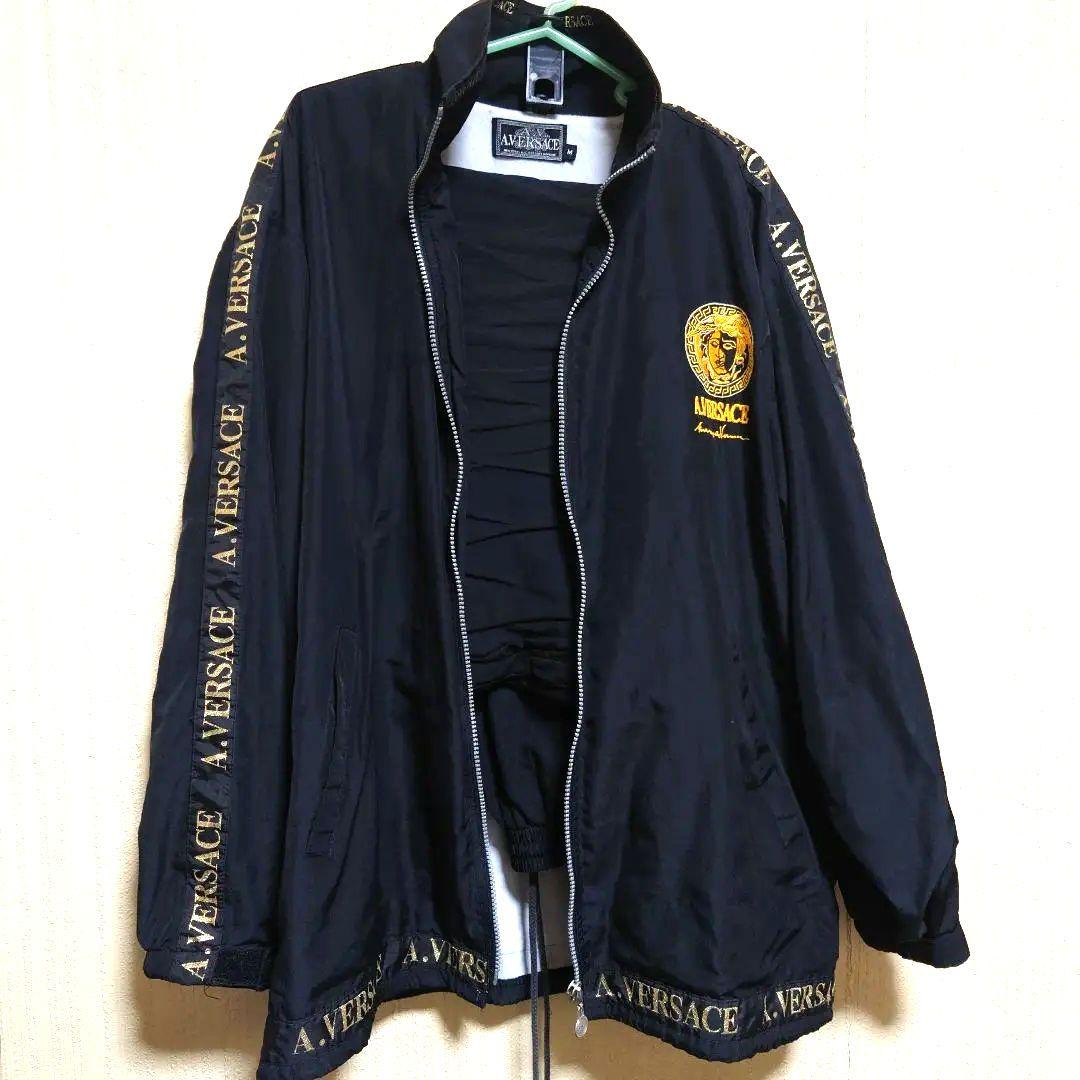 A.VERSACE ブラック ナイロンジャケット M　上下セット