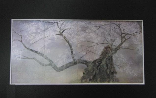 中島千波、【神代桜】、希少な大判額装用画集より、美品、日本人画家