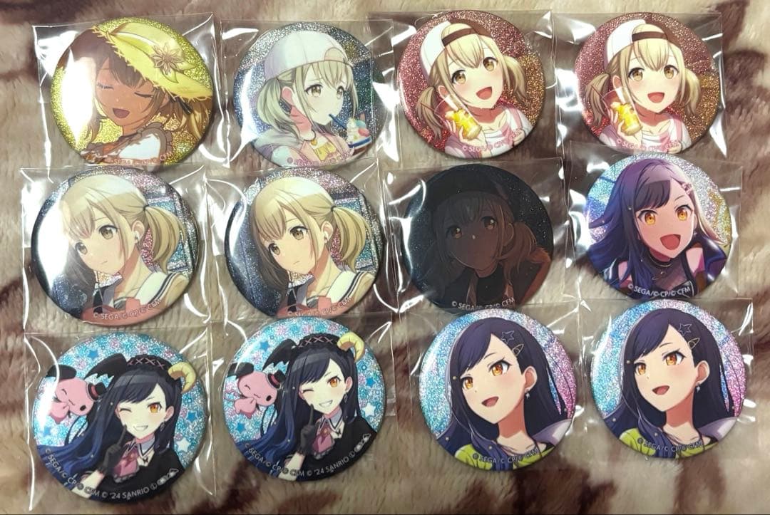 プロセカ グリッター缶バッジ グリ缶 小豆沢こはね 白石杏 12点セット
